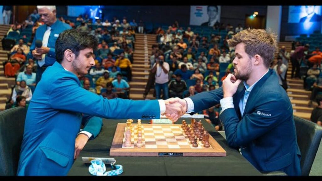 Vidit Gujrathi defeats Magnus Carlsen in the pro chess league